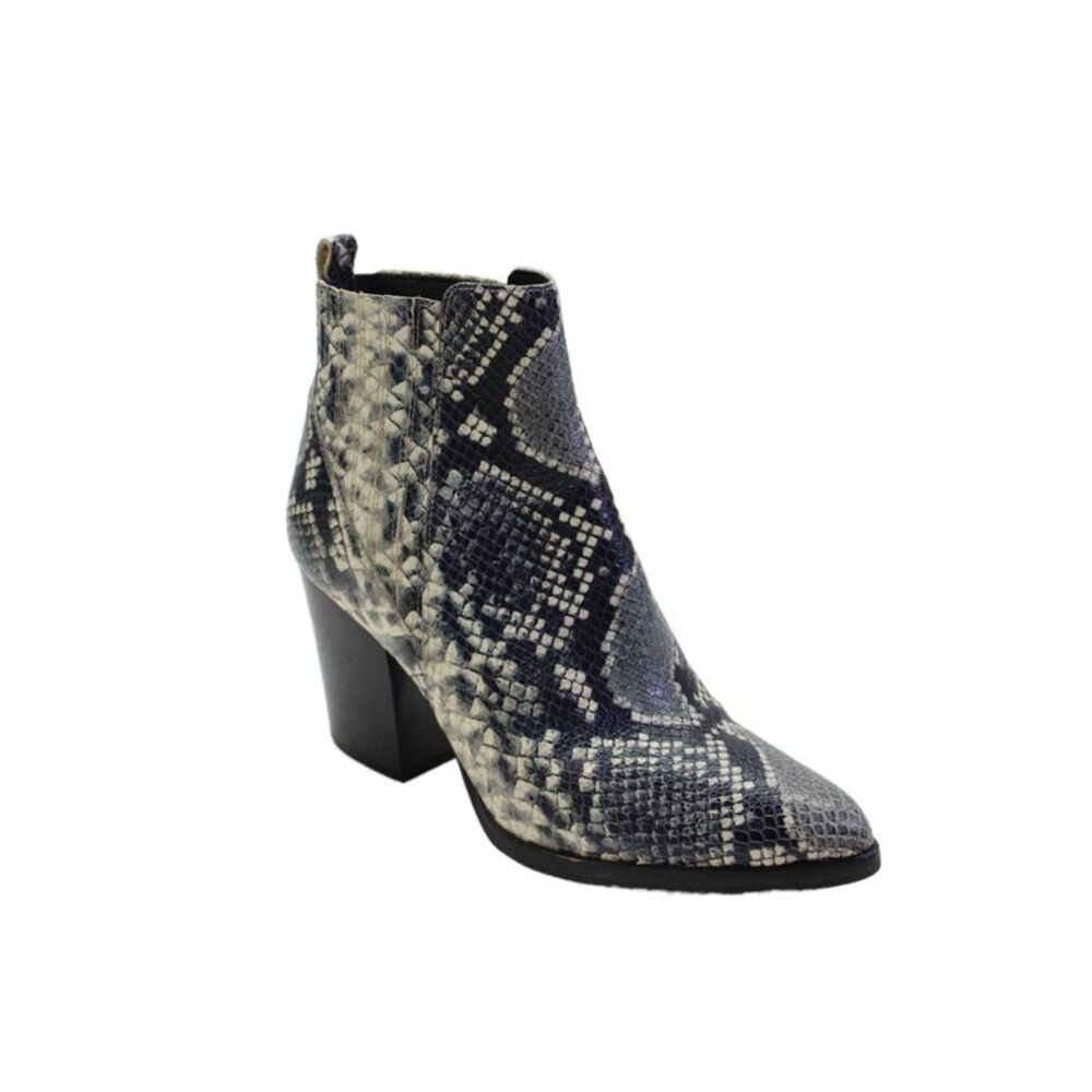 Marc Fisher LTD. Womens Leather Animal Print Ankle Boots Black Size 8M